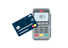 Payment terminal and bank card vector image
